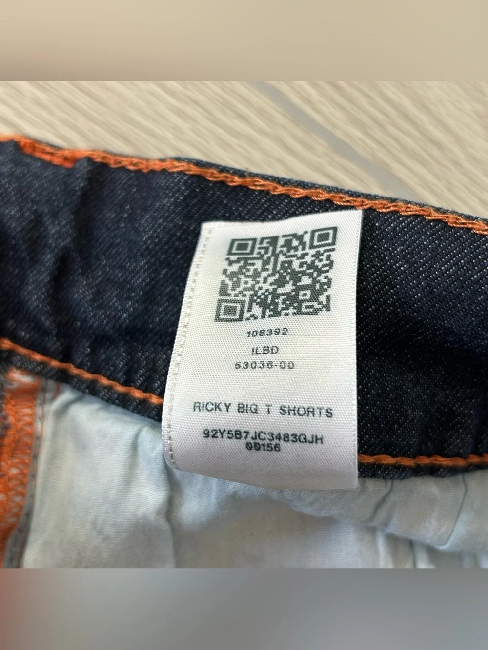 True Religion Ricky Relaxed Straight Denim Shorts Men’s 46 Contrast Stitch 12”
